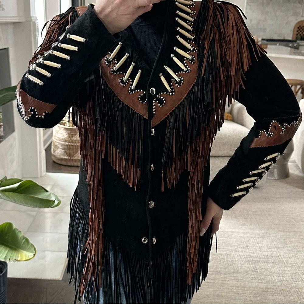 Leather Gallery Fringe Western Jacket Size Medium - Picture 7 of 7